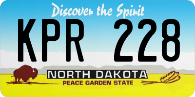 ND license plate KPR228