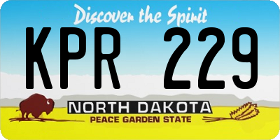 ND license plate KPR229