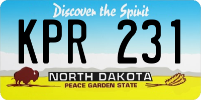 ND license plate KPR231