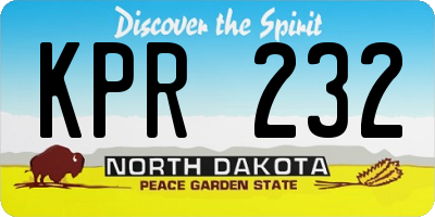 ND license plate KPR232