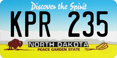 ND license plate KPR235