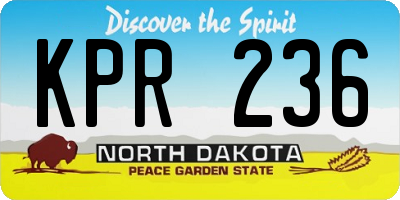 ND license plate KPR236