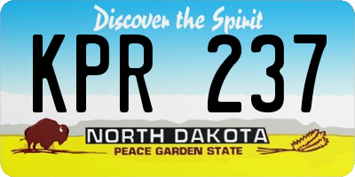 ND license plate KPR237