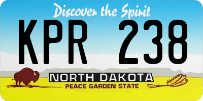 ND license plate KPR238