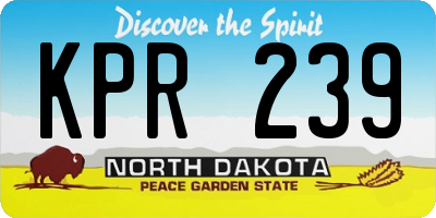 ND license plate KPR239