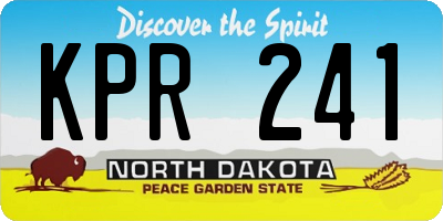 ND license plate KPR241