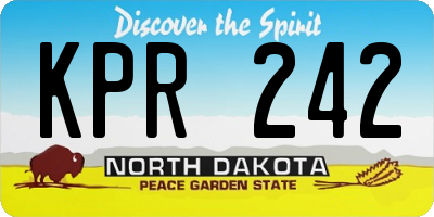 ND license plate KPR242