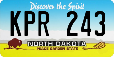 ND license plate KPR243