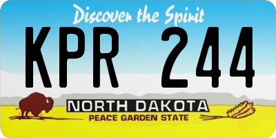 ND license plate KPR244