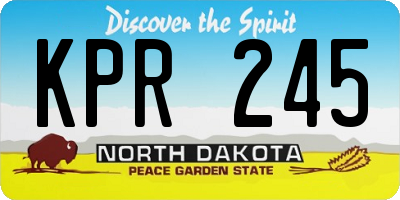 ND license plate KPR245
