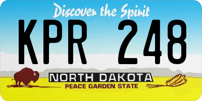 ND license plate KPR248