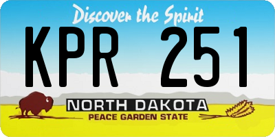 ND license plate KPR251