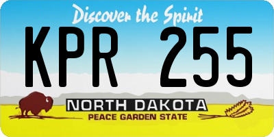 ND license plate KPR255
