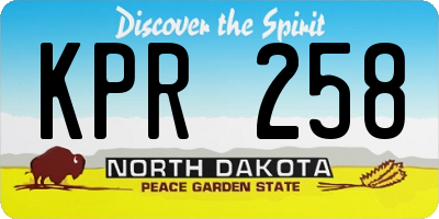 ND license plate KPR258