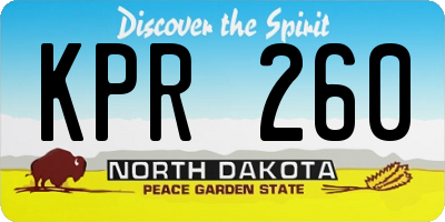 ND license plate KPR260