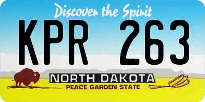ND license plate KPR263