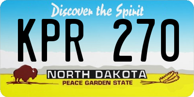 ND license plate KPR270