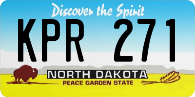 ND license plate KPR271