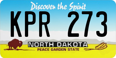 ND license plate KPR273