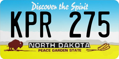 ND license plate KPR275