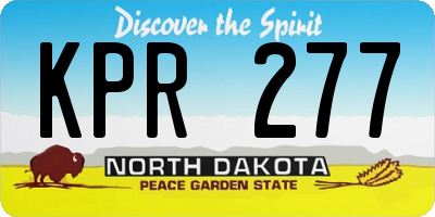 ND license plate KPR277