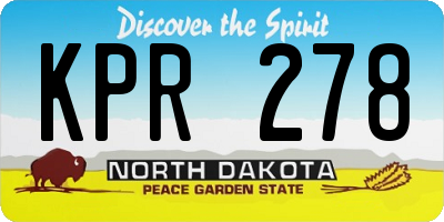 ND license plate KPR278