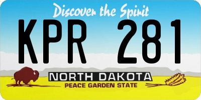 ND license plate KPR281