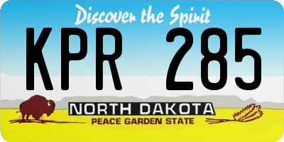 ND license plate KPR285