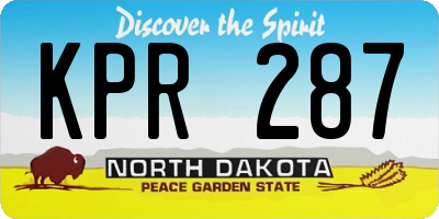 ND license plate KPR287