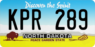 ND license plate KPR289