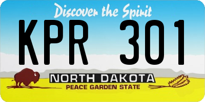 ND license plate KPR301