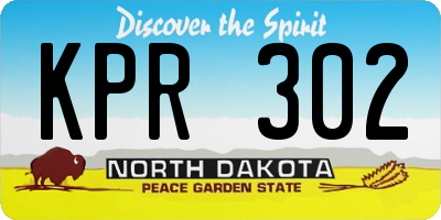ND license plate KPR302