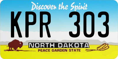 ND license plate KPR303