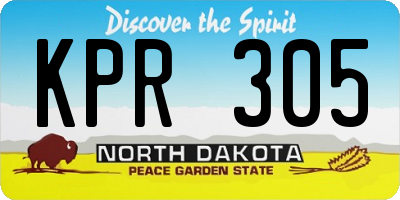 ND license plate KPR305