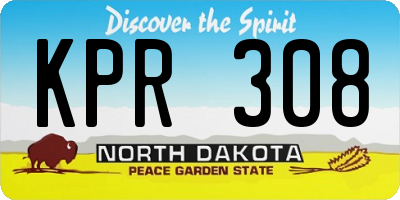 ND license plate KPR308