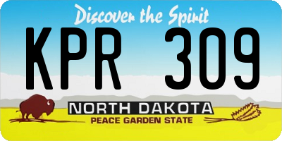 ND license plate KPR309