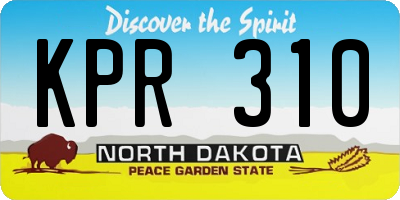 ND license plate KPR310