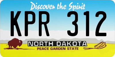 ND license plate KPR312