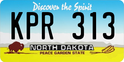 ND license plate KPR313