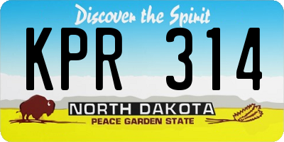 ND license plate KPR314