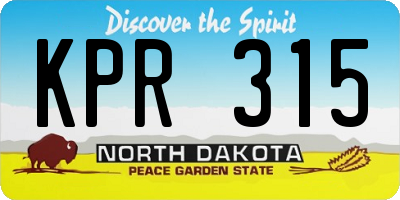 ND license plate KPR315