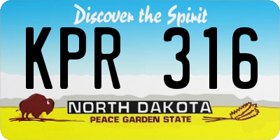ND license plate KPR316