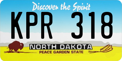 ND license plate KPR318