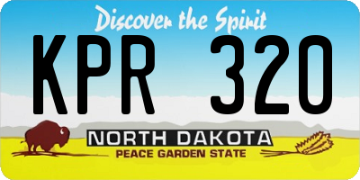 ND license plate KPR320