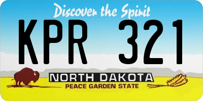 ND license plate KPR321