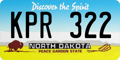 ND license plate KPR322