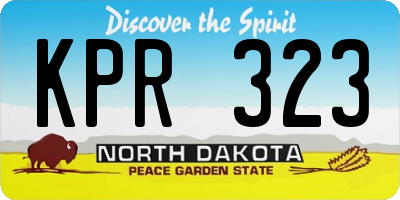 ND license plate KPR323
