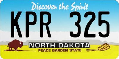 ND license plate KPR325