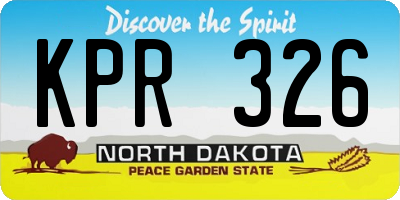 ND license plate KPR326