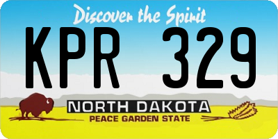 ND license plate KPR329